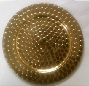 Gold Charger Plate Price: TT$3.25 per plate for orders over 60 Price: TT$4.00 per plate for orders less than 60 