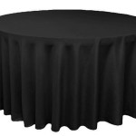 Polyester table cloth, 120", black, round Price: TT$40.00/item