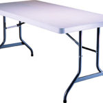 Table, folding, rectangular, 8’(large). Cost per table: TT$40.00
