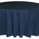 Tablecloth in navy blue, polyester. Rental Price: $40/table cloth