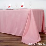 Polyester tablecloth, rectangular, rose - for 6-foot and 8-foot tables, full drape