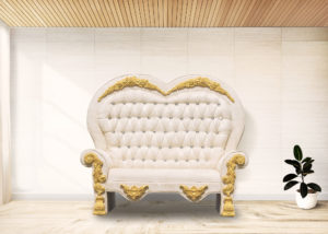 Throne Love Couch, gold - $800